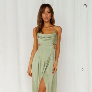 Hello Molly Sage Green Midi Dress
